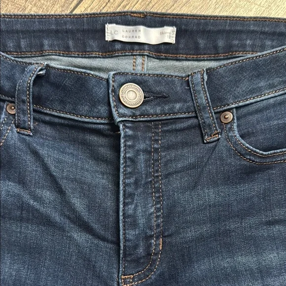 LC Lauren Conrad Deep Indigo Skinny Jeans Size 12 - Picture 2 of 7